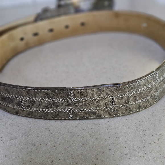 Vintage German Silver Western Belt Buckle and Tony Llama Belt - Picture 6 of 8